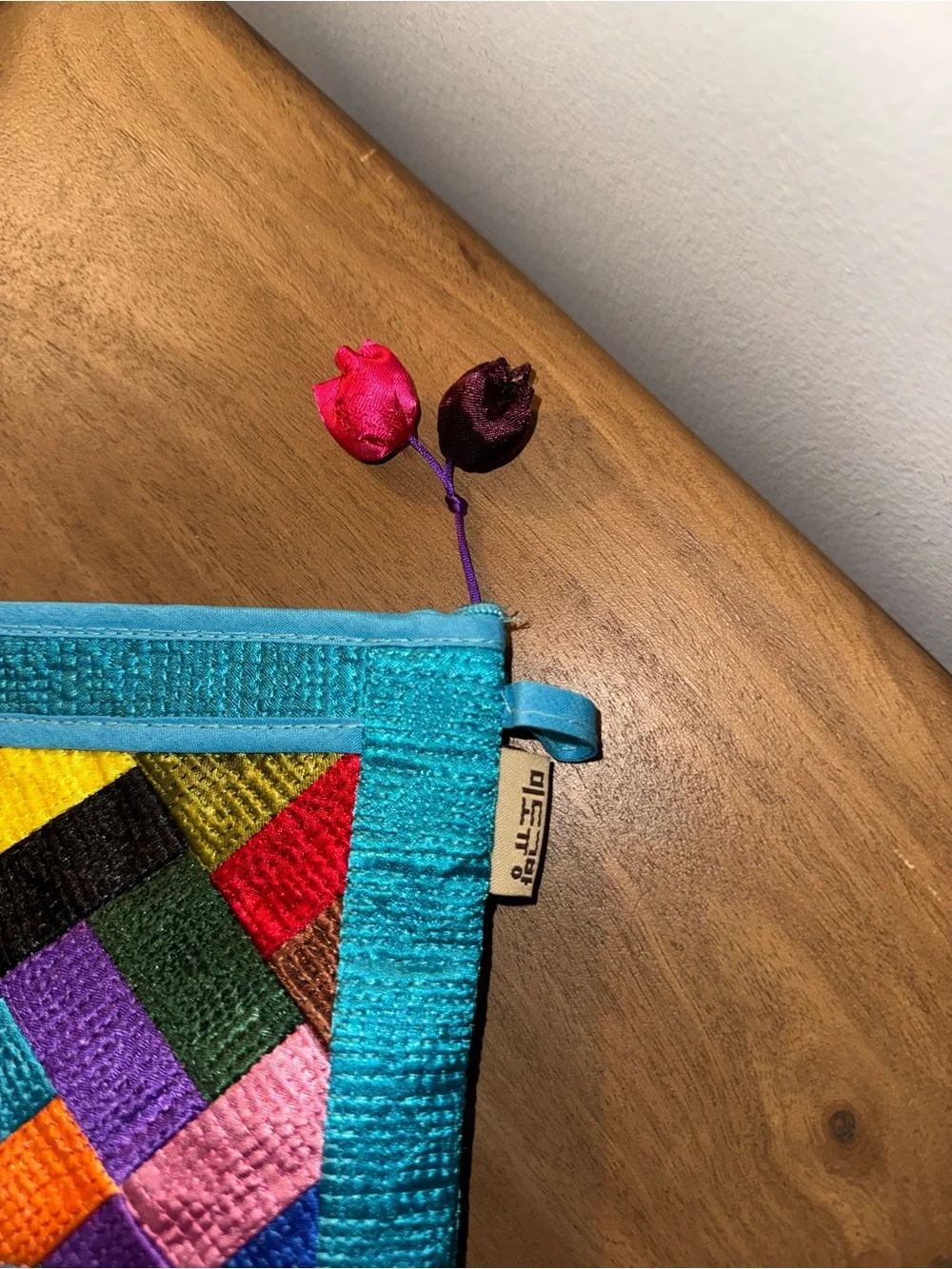 Jogakbo Patchwork Hand-Quilted Wristlet Pouch